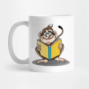 Monkey Reading A Book Mug